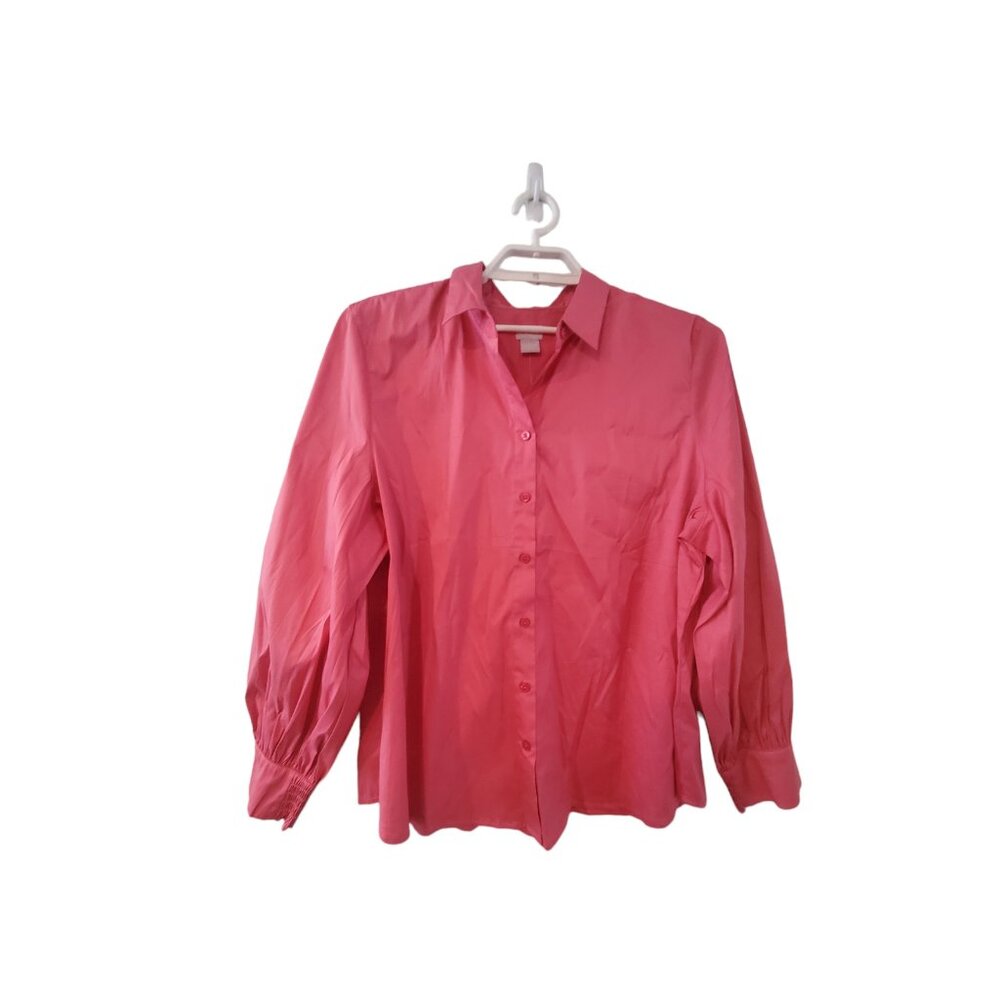 Chicos nwt top women 4 US 22 20 22 poplin shirt billow sleeve French Ros…
